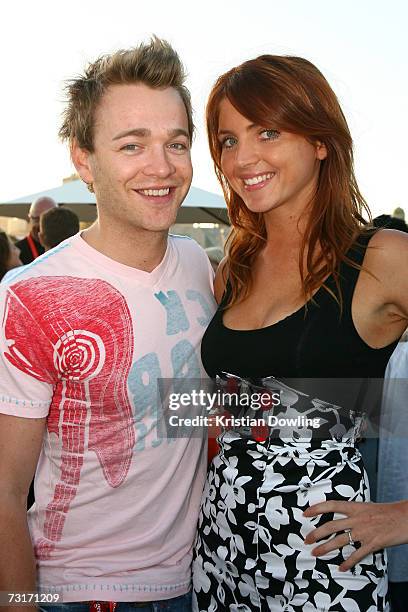 Pesonalites Nikki Osborne and Brodie Young attend the St George OpenAir Cinema Launch, screening ?Stranger Than Fiction?, at the Birrarung Marr on...