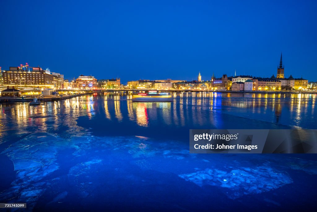 Stockholm cityscape at night