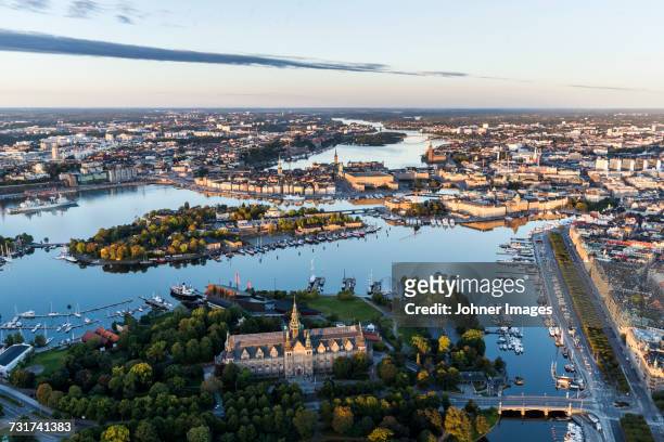aerial view of nordic museum, stockholm, sweden - stockholm fotografías e imágenes de stock
