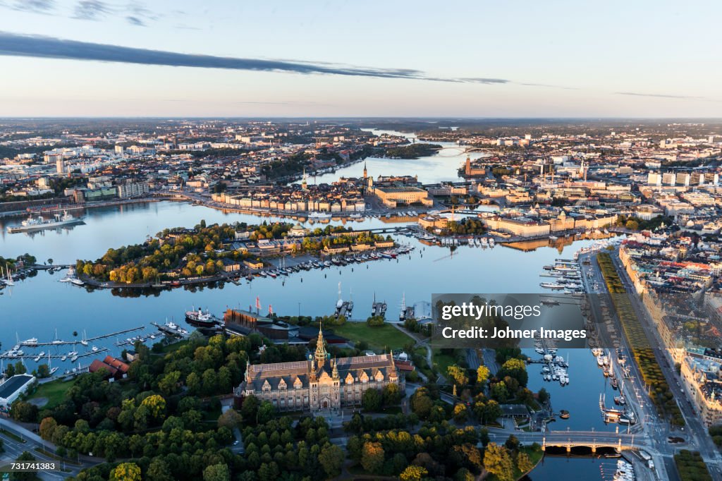 Aerial view of Nordic Museum, Stockholm, Sweden