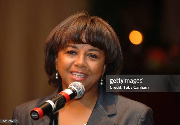 Govenor's Ball Chair, Cheryl Boone Isaacs addresses the media at the Oscar Govenor's Ball Press preview held at the Hollywood and Highland Grand...