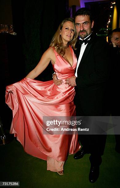 Barbara Schoeneberger and Mathias Krahl attend the after show party at the 42nd Goldene Kamera Award at the Ullstein-Arena on February 1, 2007 in...