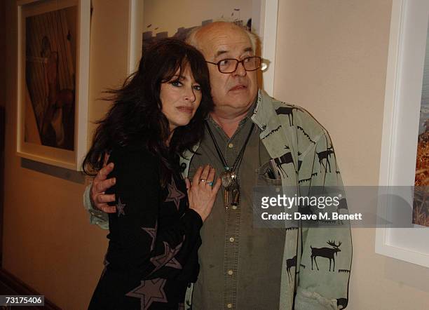 Ralph Steadman and Laila Nabulsi attend the private view of "Hunter S Thompson: Gonzo" at the Michael Hoppen Gallery February 1, 2007 in London,...