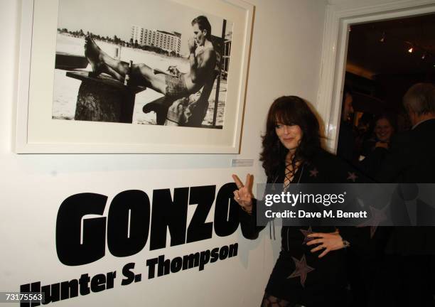 Laila Nabulsi attends the private view of "Hunter S Thompson: Gonzo" at the Michael Hoppen Gallery February 1, 2007 in London, England.