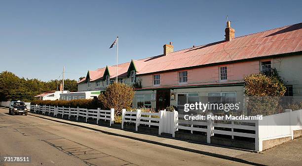 The Upland Goose Hotel on February 2, 2007 in Stanley, Falkland Islands. The United Kingdom will commemorate 25 years since the 1982 Argentine...