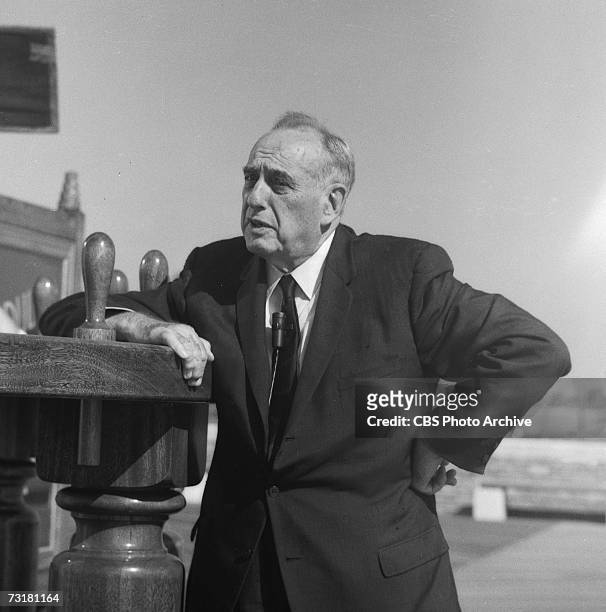 Portrait of American public official and city planner Robert Moses during the CBS Reports news program, October 1962. The segment, entitled 'The Man...