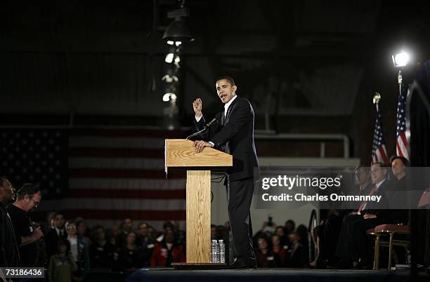 Senator Barack Obama greets supporters during a visit to a 2006 Election Celebration hosted by the New Hampshire Democratic Party December 10, 2006...