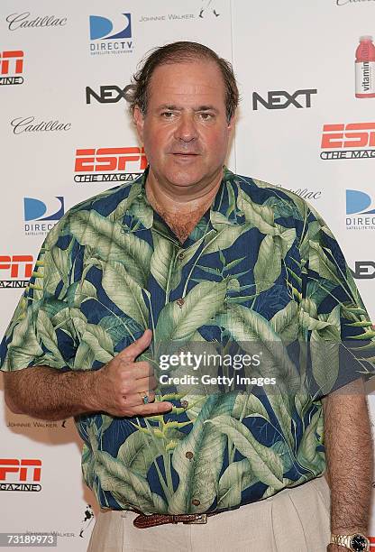 Sports commentator Chris Berman attends ESPN The Magazine's Next Big Block Party during Super Bowl XLI weekend at the Design District February 2,...