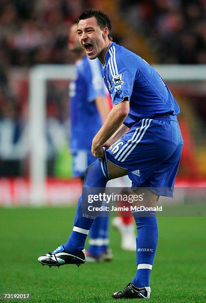 John Terry of Chelsea gives instructions after coming on as a substitute during the Barclays Premiership match between Charlton Athletic and Chelsea...