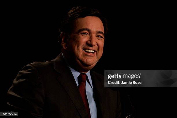 Democratic Governor of Nevada Bill Richardson speaks during the Democratic National Committee Winter Meeting at the Capitol Hilton on February 3,...