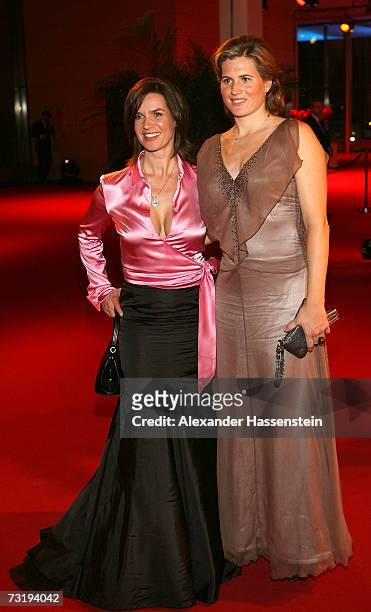 Katarina Witt poses with Britta Becker at the 2007 Sports Gala " Ball des Sports " at the Rhein-Main Hall on February 3, 2007 in Wiesbaden, Germany.