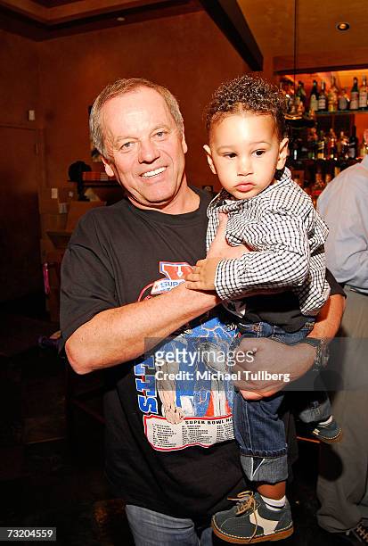 Chef Wolfgang Puck and son Oliver attend the Super Bowl Bash at Spago at Wolfgang Puck's Spago restaurant February 4, 2007 in Beverly Hills,...