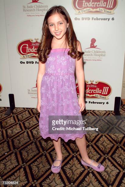 Actress Ryan Newman attends the DVD Release party for "Cinderella III: A Twist In Time" to benefit the St. Jude's Children's Research Hospital, held...