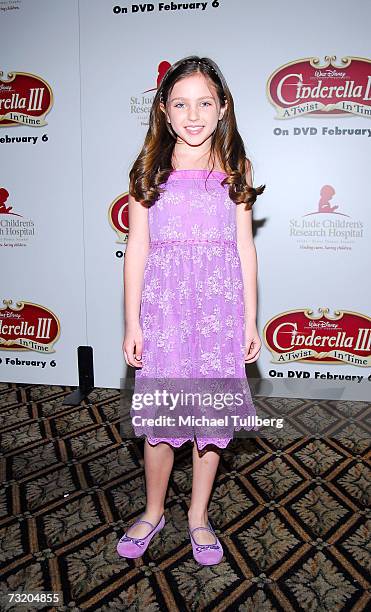 Actress Ryan Newman attends the DVD Release party for "Cinderella III: A Twist In Time" to benefit the St. Jude's Children's Research Hospital, held...