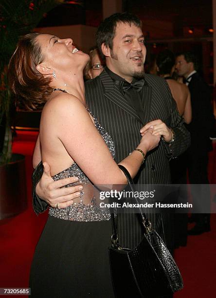 Singer Laith Al-Deen and Melanie Moser attend the 2007 Sports Gala " Ball des Sports " at the Rhein-Main Hall on February 3, 2007 in Wiesbaden,...