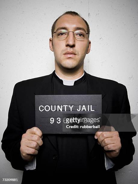 mug shot of priest with glasses - pastor stock pictures, royalty-free photos & images