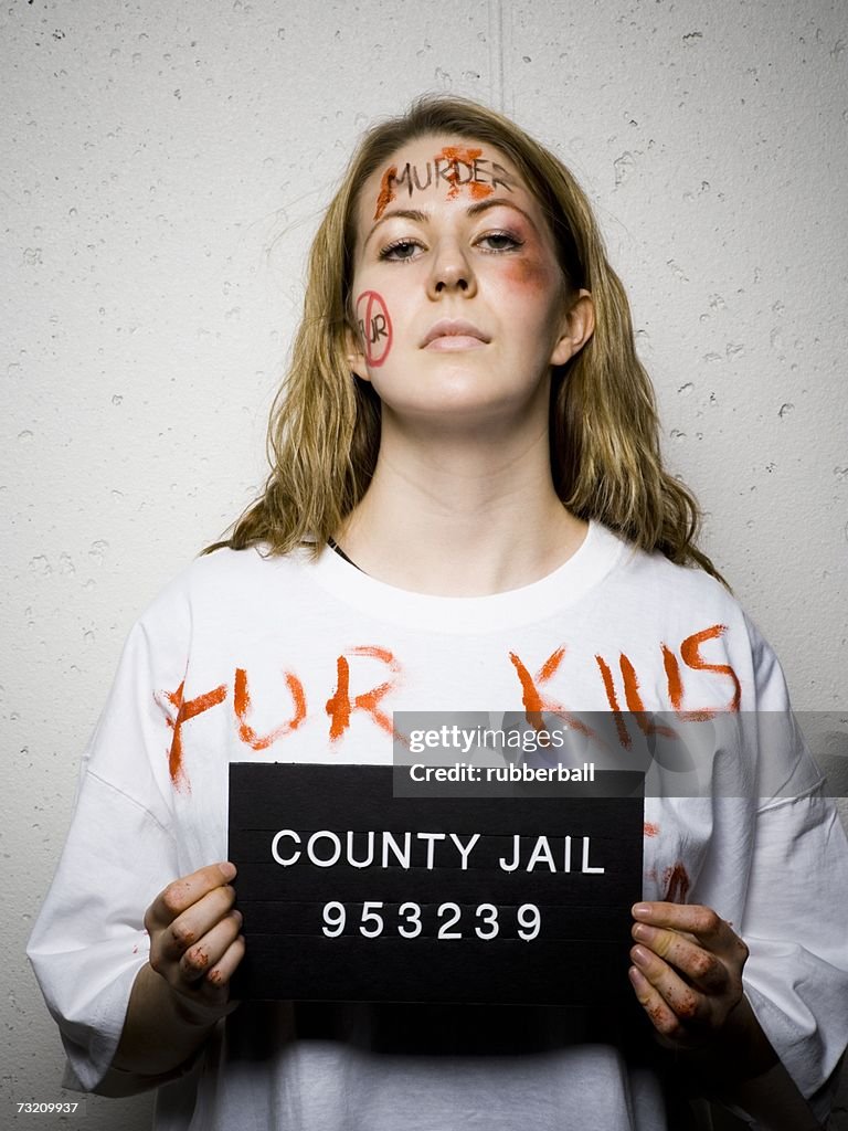 Mug shot of female activist