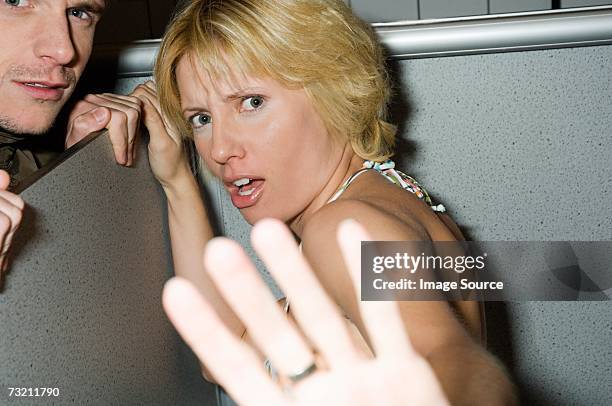 woman putting out her hand - vouyer stock pictures, royalty-free photos & images