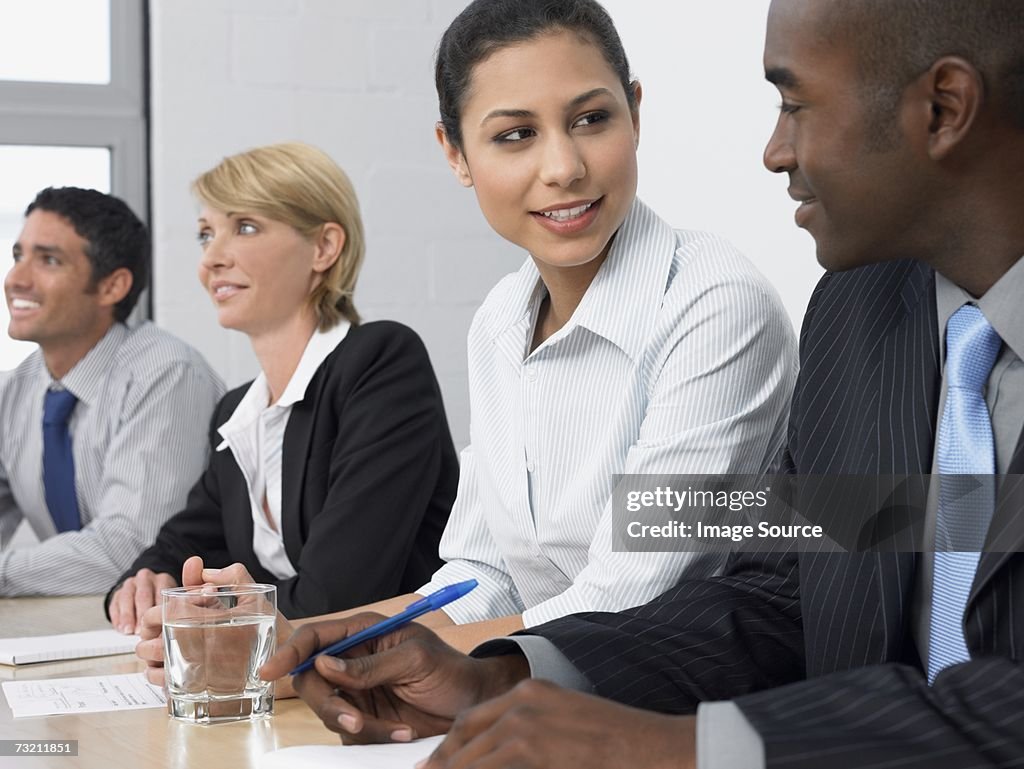 Man and woman in a meeting