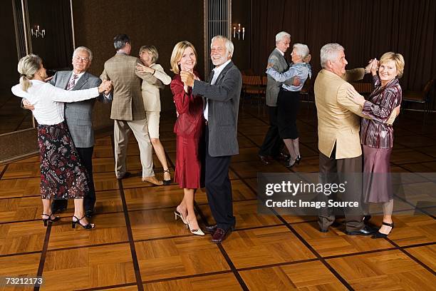 senior couples dancing - ballroom stockfoto's en -beelden