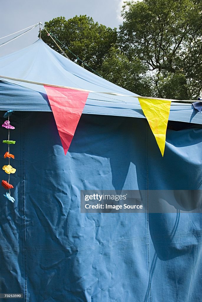 Bunting on a marquee