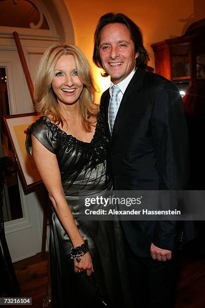 Presenter Frauke Ludowig and Kai Roeffen attend the Couple of the Year 2007 Awards, at the Hotel Luis C. Jacob February 5, 2007 in Hamburg, Germany.