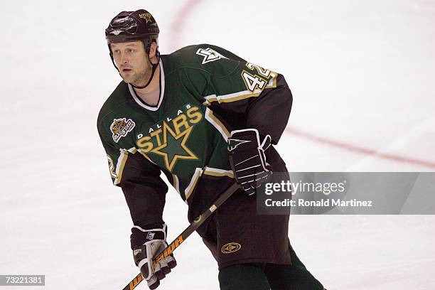 Jon Klemm of the Dallas Stars skates against the Calgary Flames at American Airlines Center on January 17, 2007 in Dallas, Texas. The Stars won 4-2.