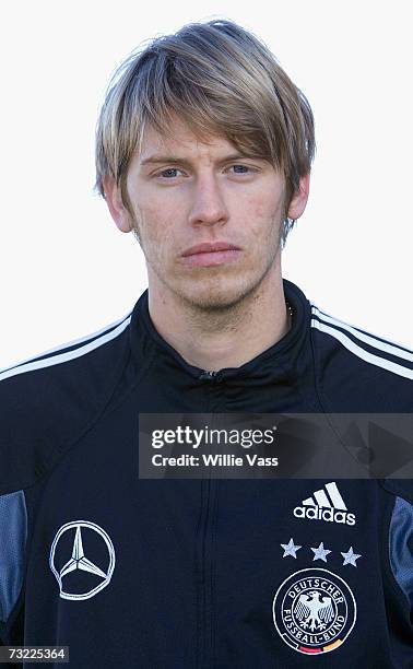 Aaron Hunt poses during the photo call of the Under 21 German National Team on February 6, 2007 in Cumbernauld, Scotland.