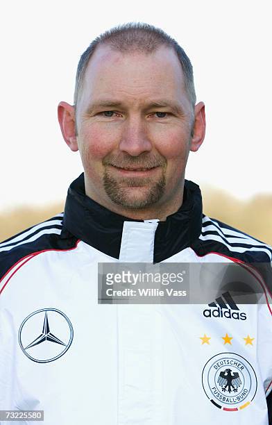 Dieter Eilts poses during the photo call of the Under 21 German National Team on February 6, 2007 in Cumbernauld, Scotland.
