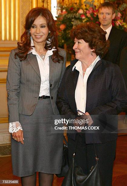 Argentinian President Nestor Kirchner's wife, Senator Cristina Fernandez De Kirchner , poses with United Nations High Commissioner for Human Rights,...