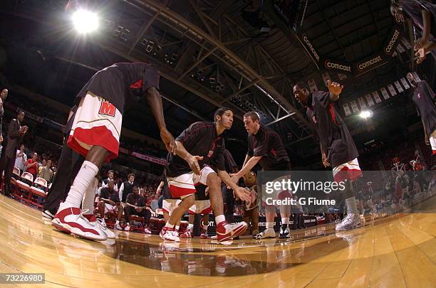 Greivis Vasquez of the Maryland Terrapins is introduced before the game against Missouri-Kansas City Kangaroos December 13, 2006 at Comcast Center in...