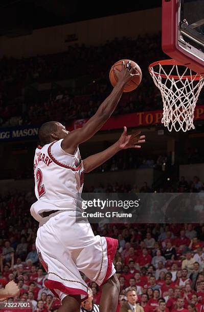 Strawberry of the Maryland Terrapins drives to the hoop against the Missouri-Kansas City Kangaroos December 13, 2006 at Comcast Center in College...