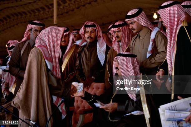 During an annual meeting of the royal family, Prince Mishaal bin Abdulaziz Al Saud presides a "majlis", an assembly during which citizens can speak...
