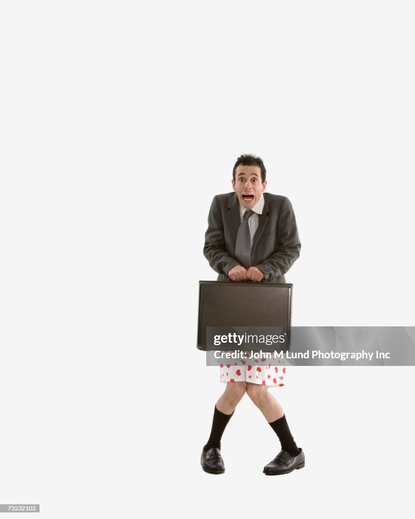 Studio shot of businessman without pants