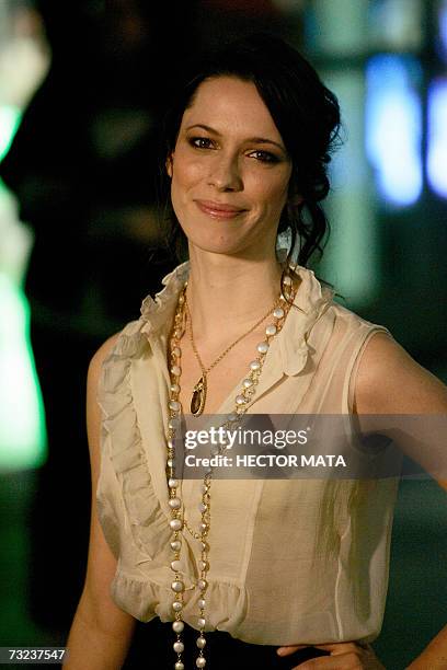 Los Angeles, UNITED STATES: Actress Rebecca Hall poses for photographers as she arrives to the premiere of "Starter for 10" in Hollywood, CA 06...