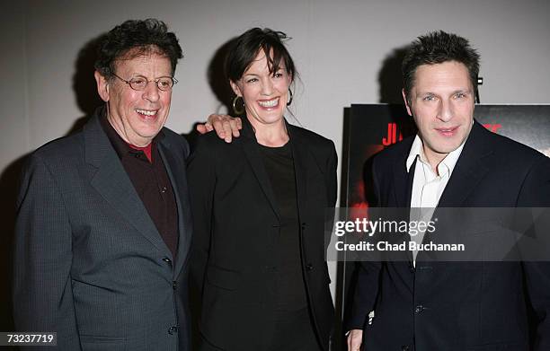 Composer Philip Glass, author Zoe Heller and screenwriter Patrick Marber attend Fox Searchlights evening with the artists from "Notes On A Scandal"...