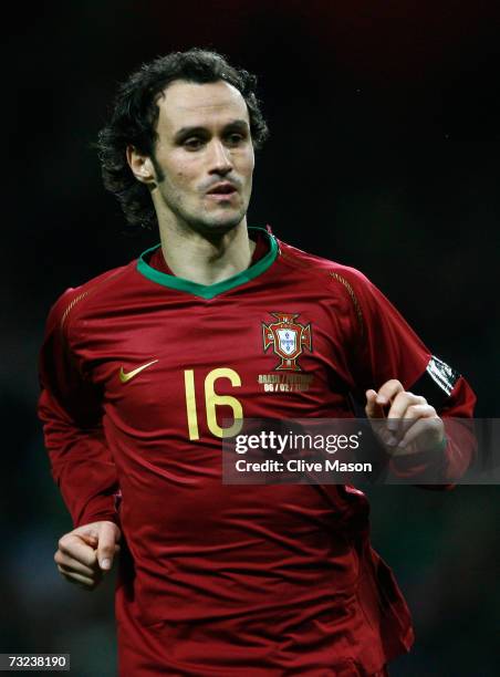 Ricardo Carvalho of Portugal in action during the International friendly match between Brazil and Portugal at the Emirates Stadium on February 6,...