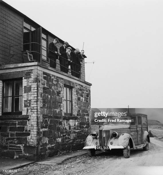 The Keystone photographer's car ready to depart after a tour of Manod Quarry, north Wales, where paintings from the National Gallery and elsewhere...