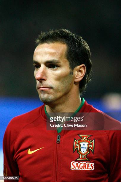 Petit of Portugal looks on prior to the International friendly match between Brazil and Portugal at the Emirates Stadium on February 6, 2006 in...