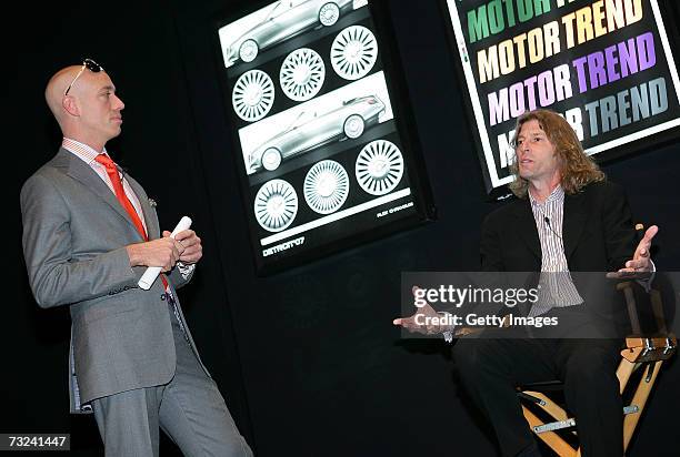 Television personality Robert Verdi and Motor Trend Magazine Editor in Chief Angus Mackenzie participate in the "Driven by Design" panel discussion...
