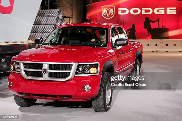 The Dodge 2008 Dakota truck is displayed at the Chicago Auto Show at February 7, 2007 in Chicago, Illinois. The Chicago Auto Show, the largest auto...