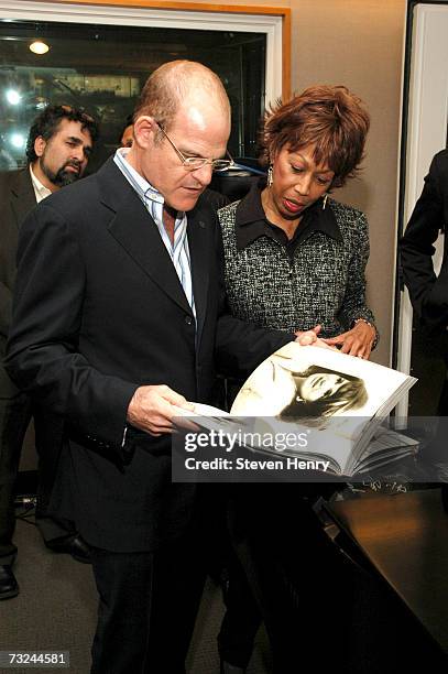 Scott Greenstein, President of SIRIUS Satellite Radio and Altovise Davis attend the Sirius Satellite Radio launch of the "Siriusly Sinatra" Channel...