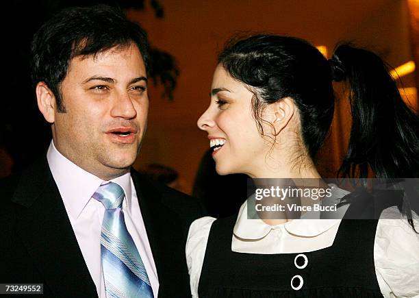 Television talk show host Jimmy Kimmel and comedian Sarah Silverman attend the 44th Annual ICG Publicists Awards Luncheon on February 7, 2007 at the...