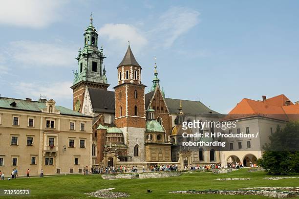 wawel catherdral, royal castle area, krakow (cracow), unesco world heritage site, poland, europe - wawel cathedral stock pictures, royalty-free photos & images