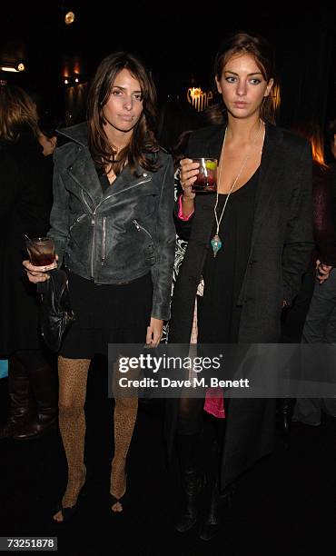 Marina and Rose Hanbury attend the launch party of the new LG Shine mobile phone, at Club Cirque on February 7, 2007 in London, England.