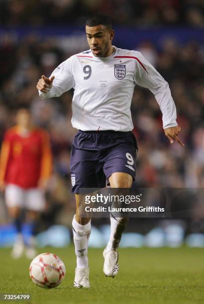 Kieron Dyer of England in action during the International Friendly match between England and Spain at Old Trafford on February 7, 2007 in Manchester,...