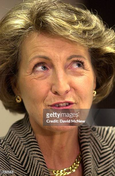 Her Royal Highness Princess Margriet of Holland talks with a reporter at the American Red Cross offices in Santa Ana, CA, October 10, 2000. The...