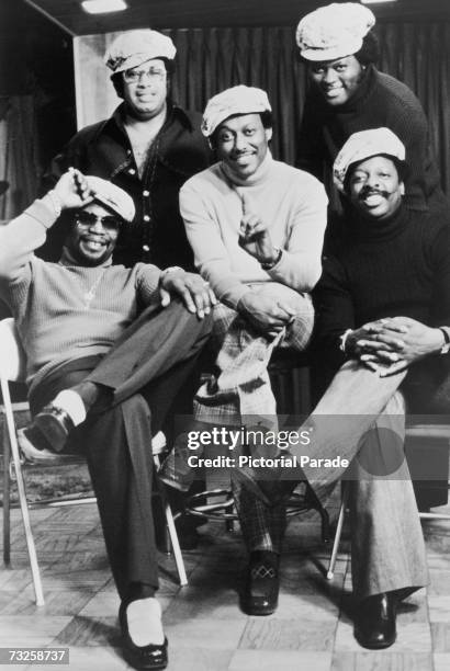 American soul vocal group, The Spinners , 1977. Standing, left to right: Billy Henderson and Jonathan Edwards. Seated, left to right: Pervis Jackson,...