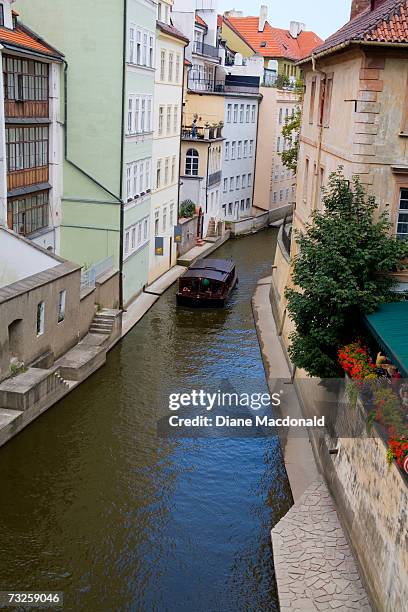 czech republic, prague, canal off the vltava (moldau) river - the moldau river stock pictures, royalty-free photos & images