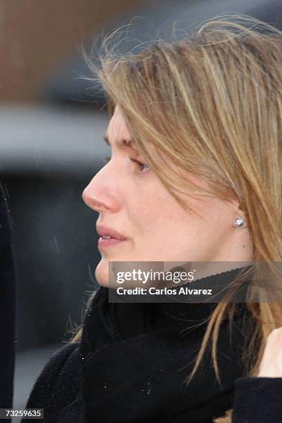 Princess Letizia of Spain attends the funeral for Erika Ortiz, younger sister of Princess Letiza, on February 08, 2007 at La Paz Cemetery near...